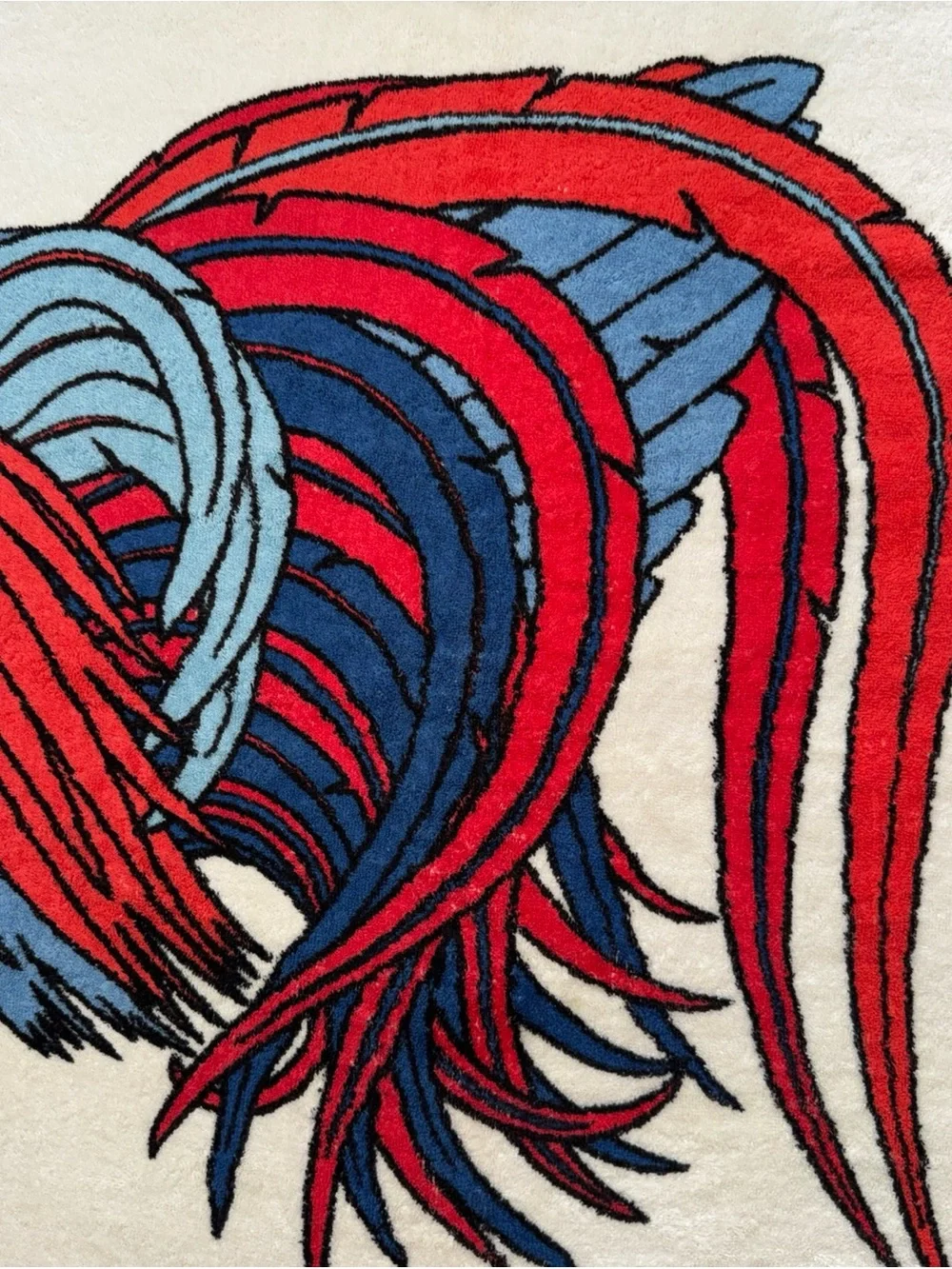 AUTHENTIC HERMES PARIS vintage RARE”COQ”(ROOSTER)Terry cloth cotton beach towel